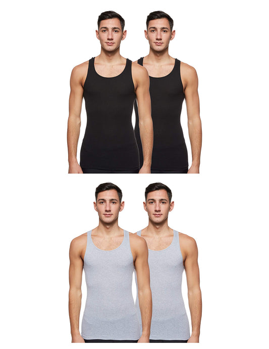 Hanes Men's Tagless Ribbed A-Shirt 4-Pack (Medium, White)