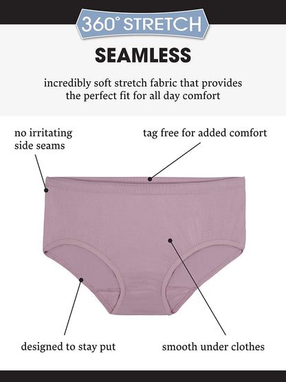Fruit of the Loom womens Seamless Panties Bikini Underwear, Bikini - 6 Pack Assorted Colors, 9 US