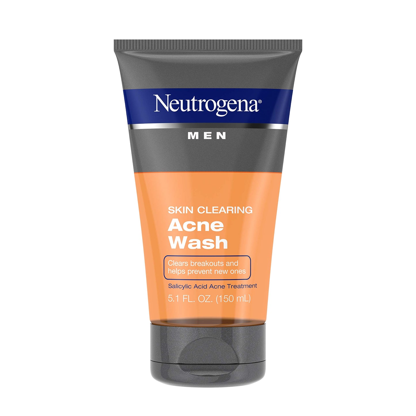 Neutrogena Men Skin Clearing Daily Acne Face Wash with Salicylic Acid Acne Treatment, Non-Comedogenic Facial Cleanser to Treat & Prevent Breakouts, 5.1 fl. oz