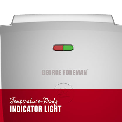 George Foreman 8-Serving Classic Plate Grill and Panini Press with Adjustable Temperature, Platinum, GR2121P