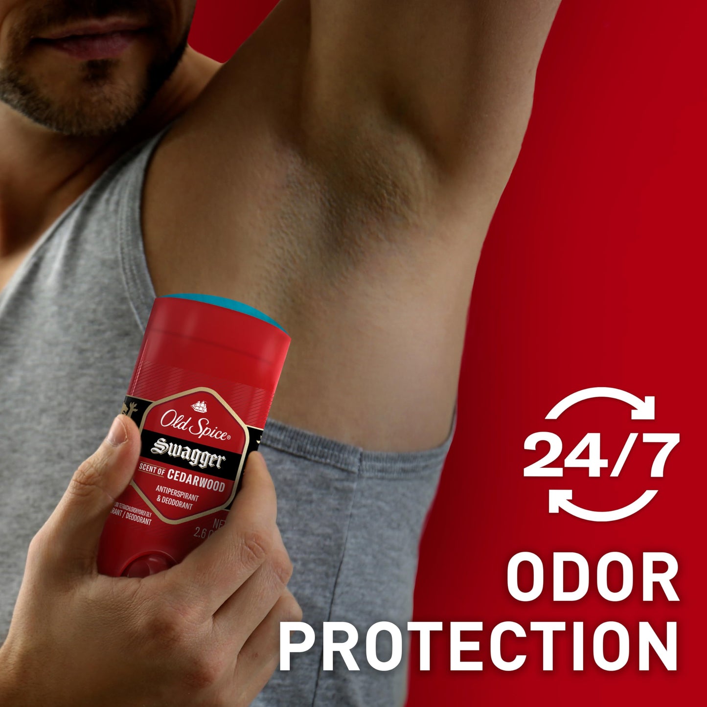 Old Spice Aluminum Free Deodorant for Men, 24/7 Odor Protection, 24/7 Freshness & Lasting Scent, Goes on Clean, Swagger with Cedarwood Scent, 3.0 oz (Pack of 2)