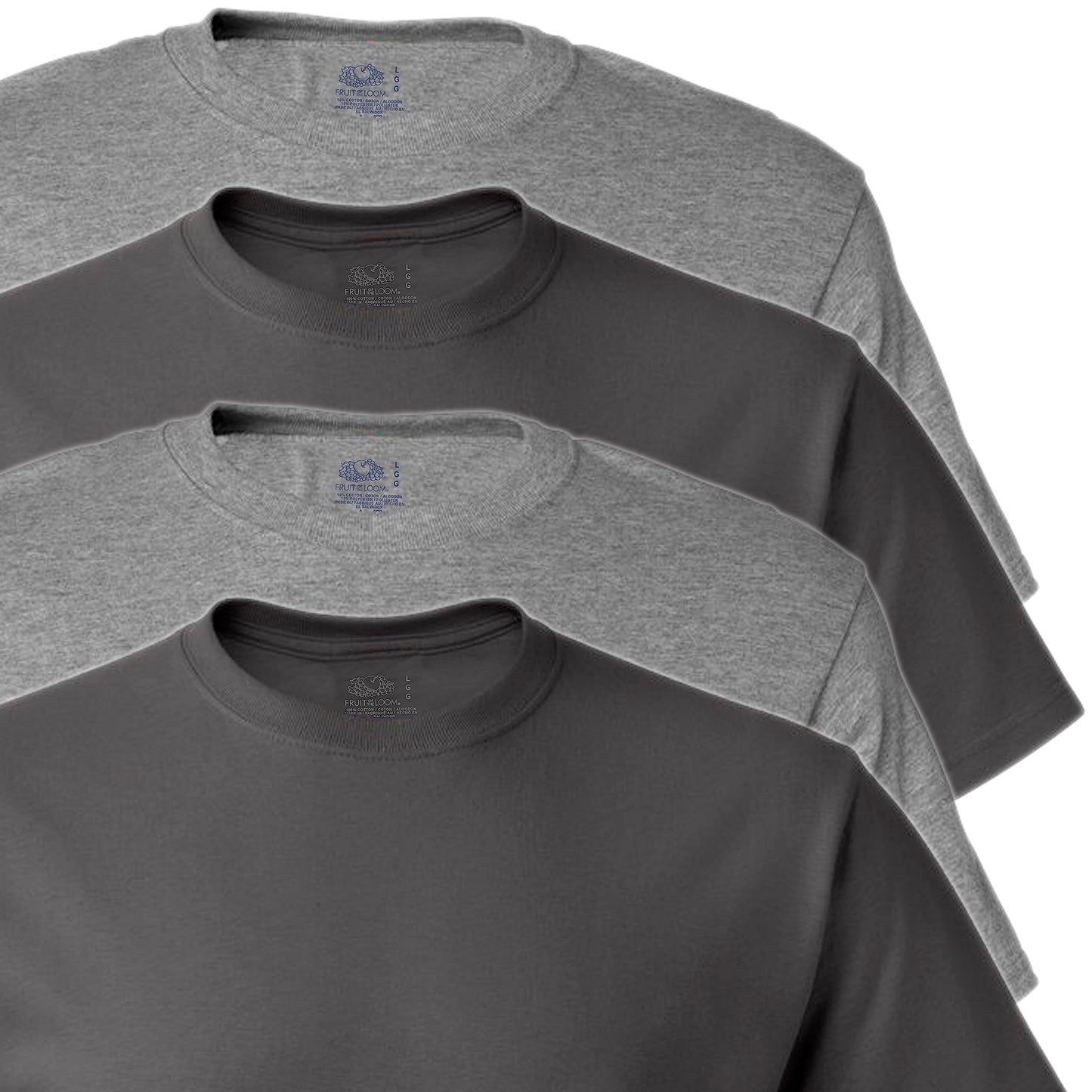 FOL Men's 5 oz. HD Cotton T-Shirt-ATHLETIC HEATHER/CHARCOAL GREY-M-4 Pack