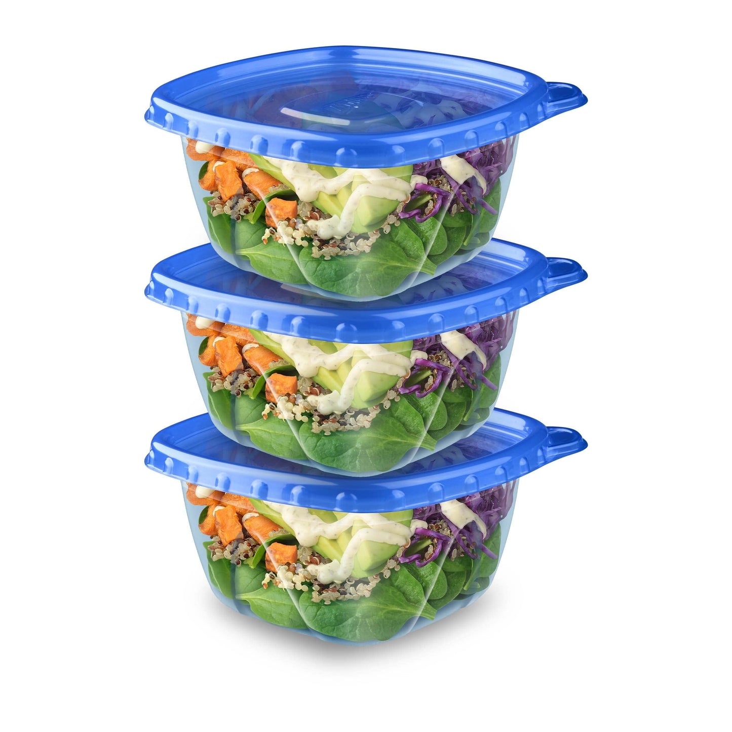 Food Storage Container, 1.25 Qt, Deep Square, 3-Ct.