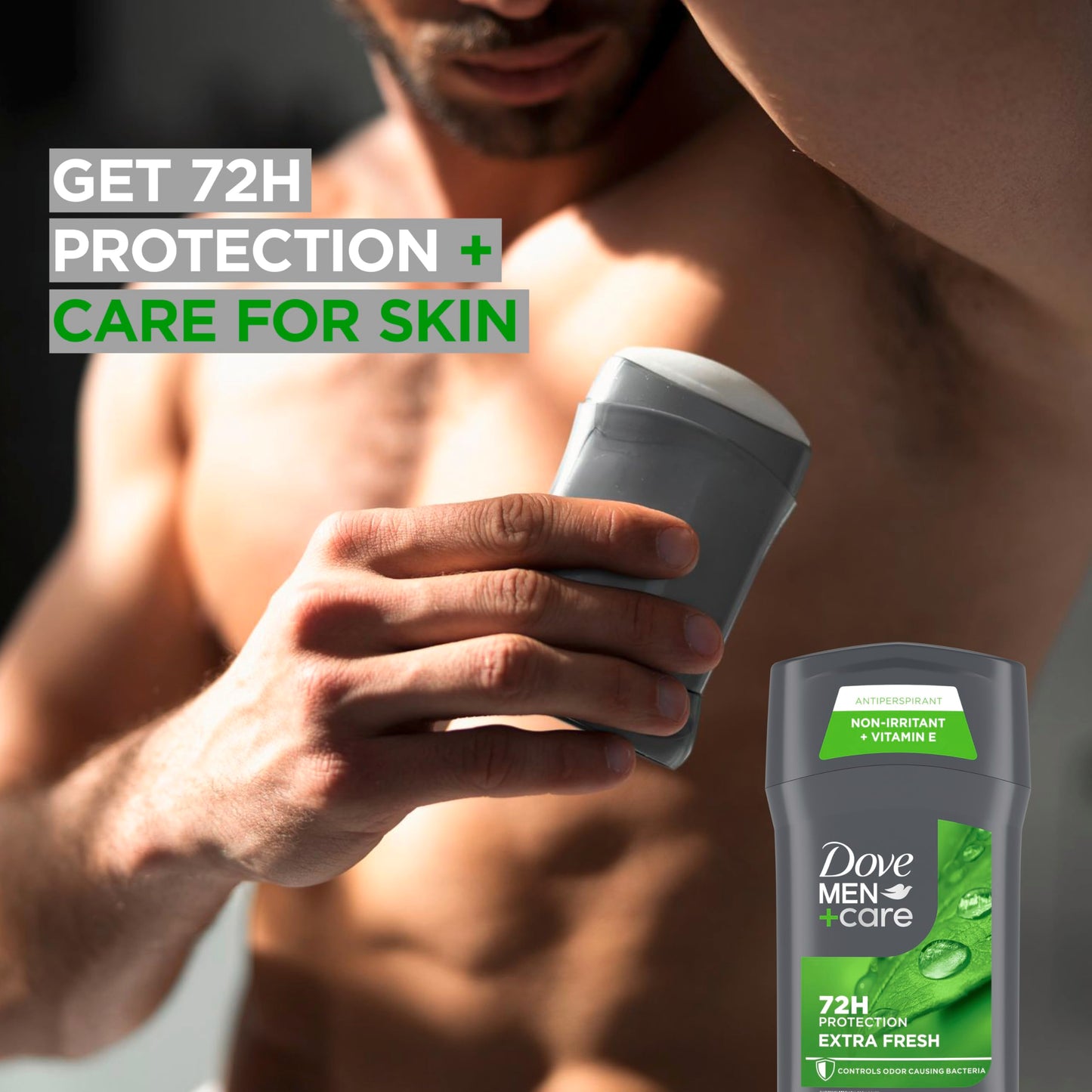 Dove Men+Care Extra Fresh Men's Antiperspirant Deodorant Stick Extra Fresh With 72-hour sweat & odor protection with 1/4 Moisturizing Cream & Long-lasting Citrus Scent 2.7 oz