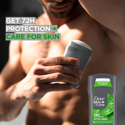 Dove Men+Care Extra Fresh Men's Antiperspirant Deodorant Stick Extra Fresh With 72-hour sweat & odor protection with 1/4 Moisturizing Cream & Long-lasting Citrus Scent 2.7 oz