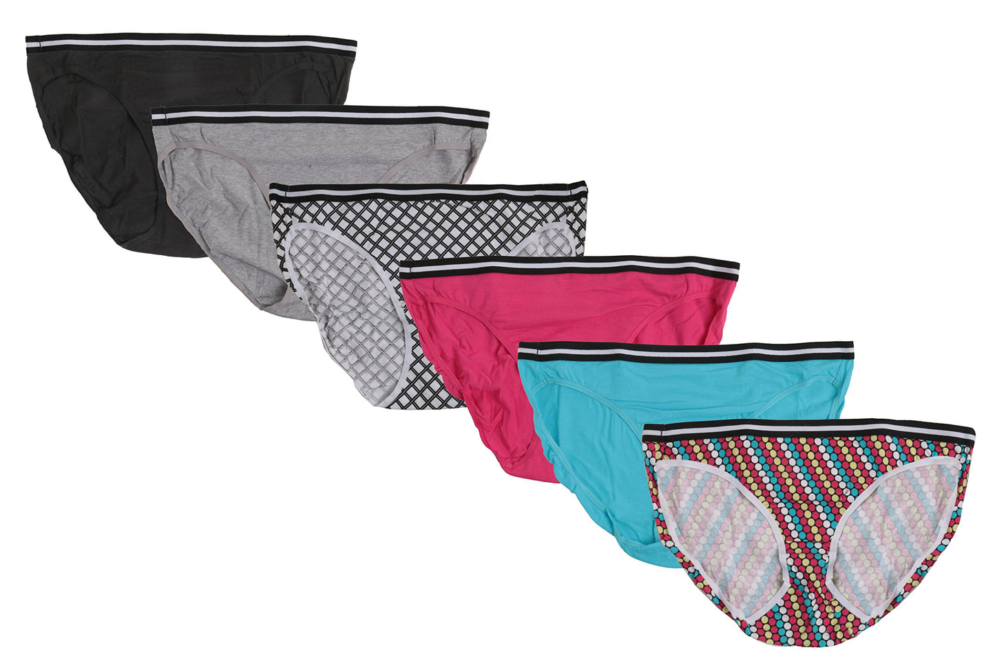 Hanes Premium Microfiber Bikini Briefs Panties For Women Tagless No Lines 6 Pack 5/S (Pant 4-8)