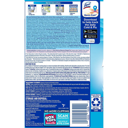Lysol Disinfectant Spray, Household Essential Cleaning Supplies, Multi-Purpose Room Spray, Antibacterial Sanitizer Spray, Upholstery Deodorizer, Home and Bathroom, Crisp Linen,19 Fl Oz