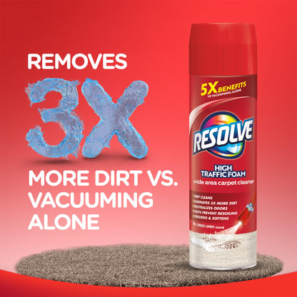 Resolve High Traffic Carpet Foam Cleaner, Carpet Cleaner, Cleans Freshens Softens & Removes Stains, 22 oz Can