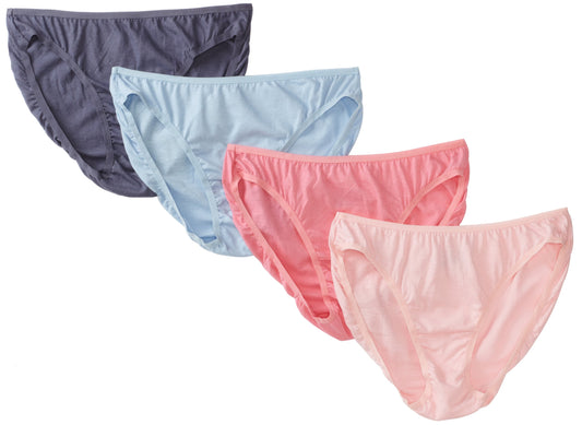 Fruit of the Loom Women's 4-Pack Cotton Fashion Bikini Panties,Assorted,5