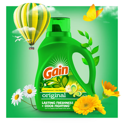 Gain + Aroma Boost Laundry Detergent Liquid Soap, Original, 32 Loads 46 Fl Oz