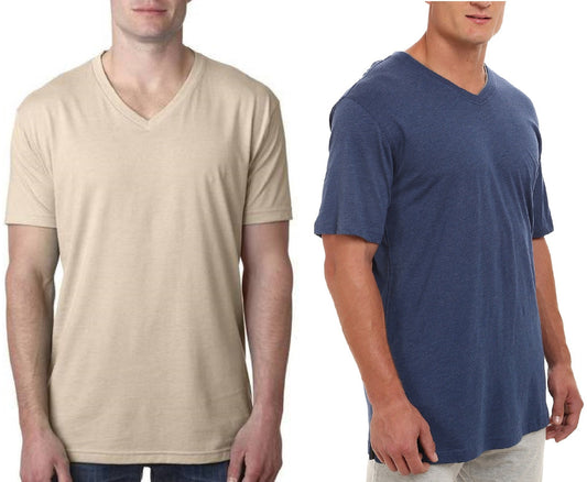 Hanes mens TAGLESS ComfortSoft V-Neck Undershirt 7-Pack (X-Large, Heather Beige & Heather Blue)