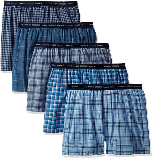 Hanes Men's Five-Pack Ultimate Tartan Boxers (Assorted, XXX-Large)