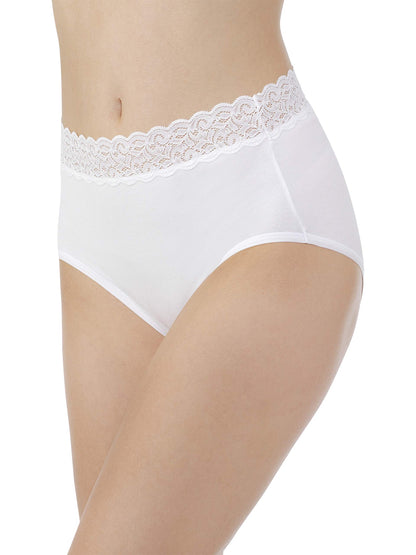 Vanity Fair Women's Flattering Lace Cotton Stretch Panties, Hi Cut-Heather Grey, 9
