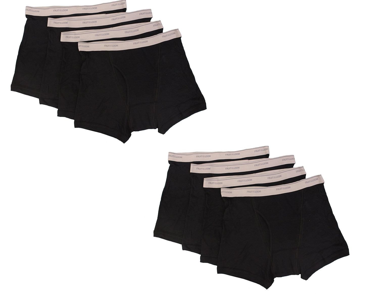 Fruit of the Loom Men Trunk Briefs(Short Leg), Black 8 Pack (MED)