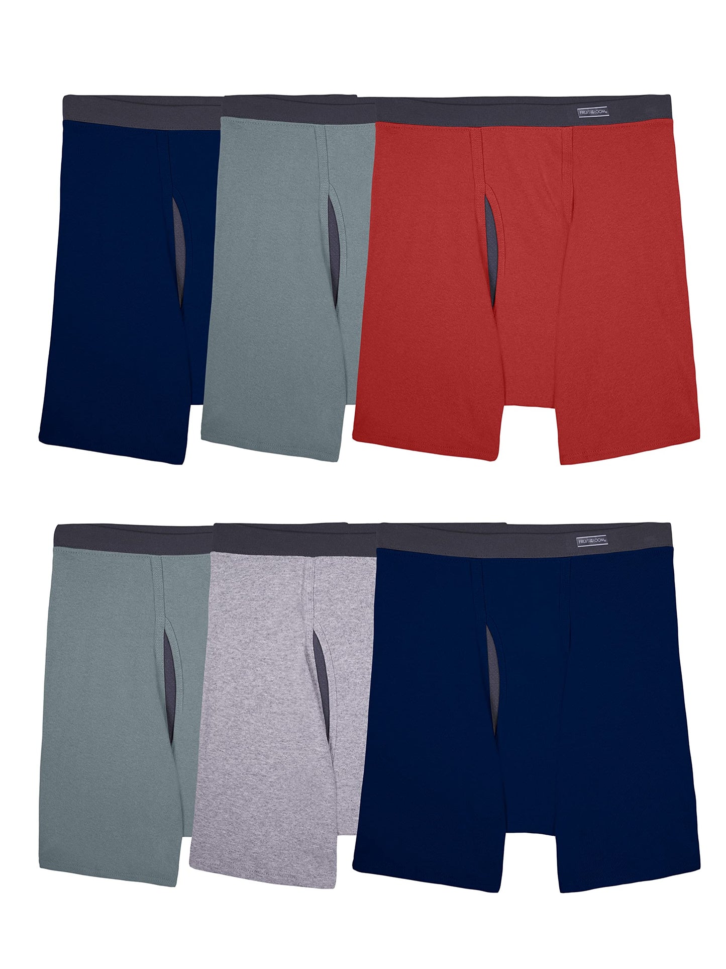 Fruit of the Loom mens Coolzone (Assorted Colors) Boxer Briefs, 6 Pack - Stripe/Solid, 3X-Large US