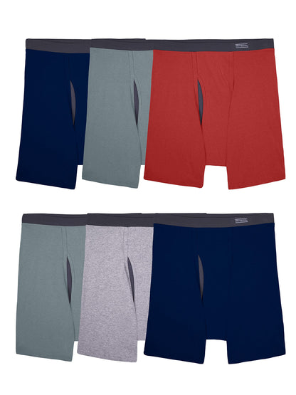 Fruit of the Loom mens Coolzone (Assorted Colors) Boxer Briefs, 6 Pack - Stripe/Solid, 3X-Large US