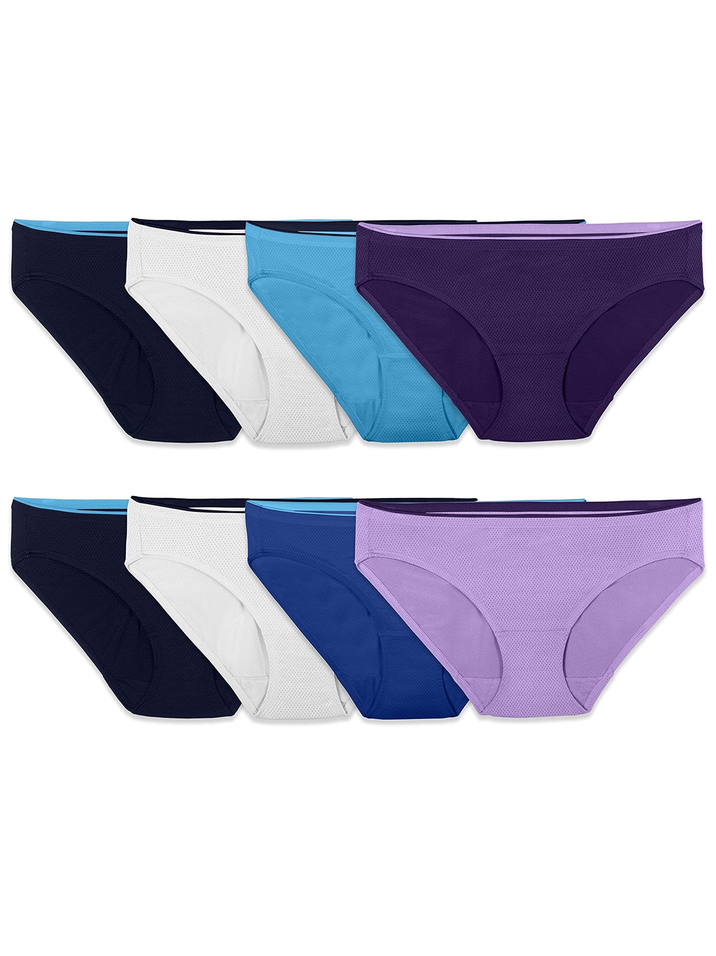 Fruit Of The Loom Womens Breathable Underwear, Moisture Wicking Keeps You Cool & Comfortable, Available In Plus Size Briefs, Micro Mesh - Low Rise Brief - 6 Pack - Colors May Vary, 10 US