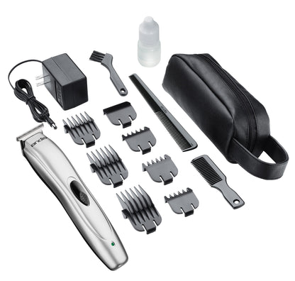 Andis Men 22725 VersaTrim Corded/Cordless Hair & Beard Trimmer Kit - Carbon Steel T-Blade for Close Cutting with Rechargeable Powerful Lithium-Ion Battery - Set of 14-Pieces, Silver