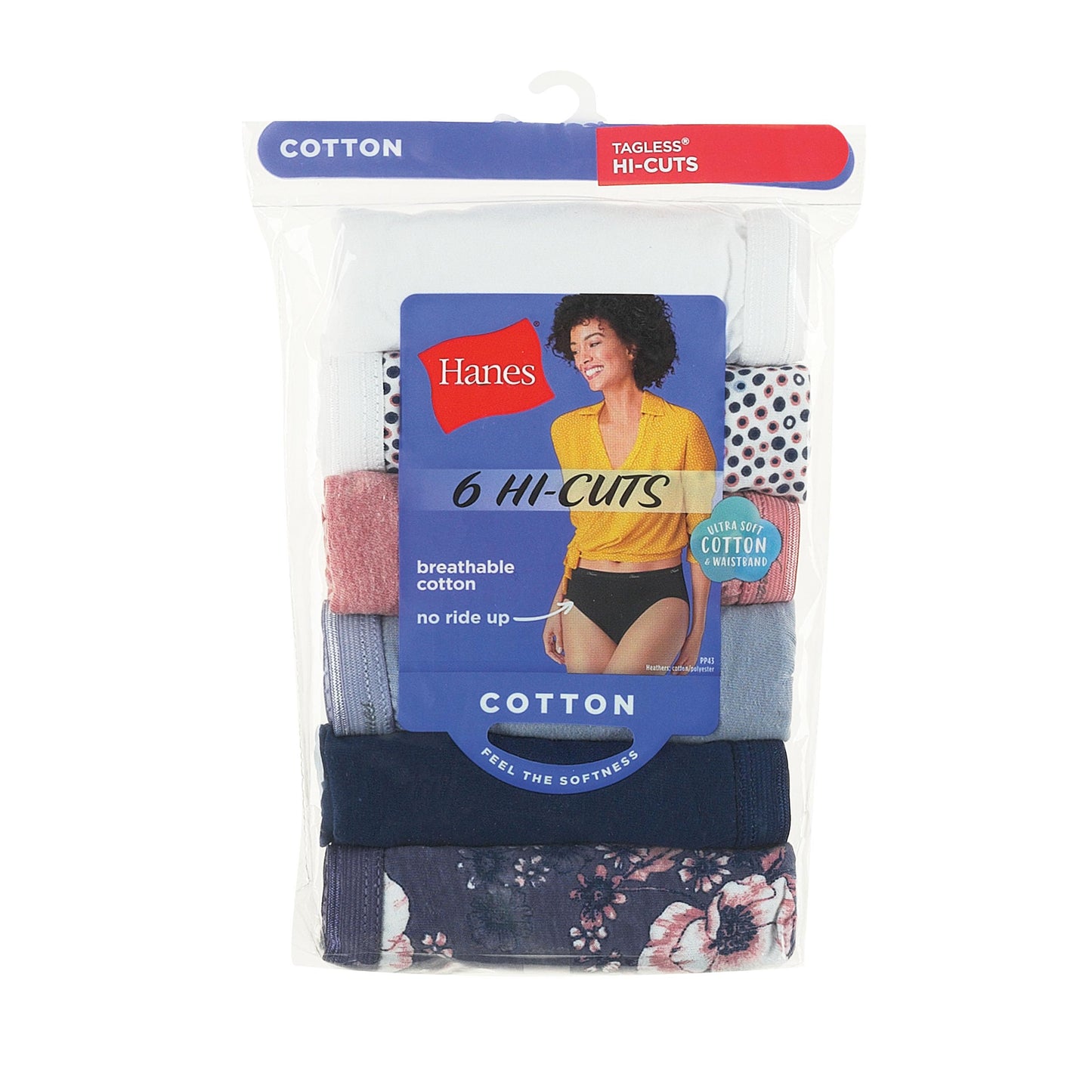 Hanes womens Cotton briefs underwear, 6 Pack - Hi Cut Assorted 1, 7 US