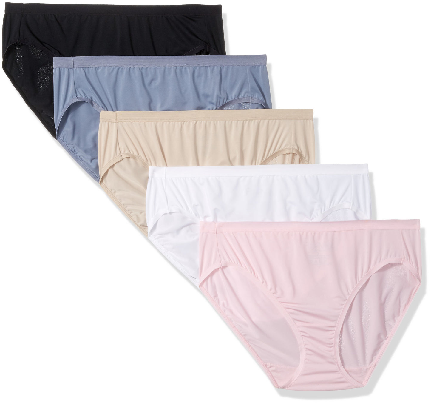FOL Women's Plus Size Fit For Me 5Pack Cotton Hi Cut Panties, Assorted, 12
