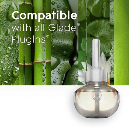 Glade PlugIns Refills Air Freshener, Scented and Essential Oils for Home and Bathroom, Bamboo & Bliss, 3.35 Fl Oz, 5 Count