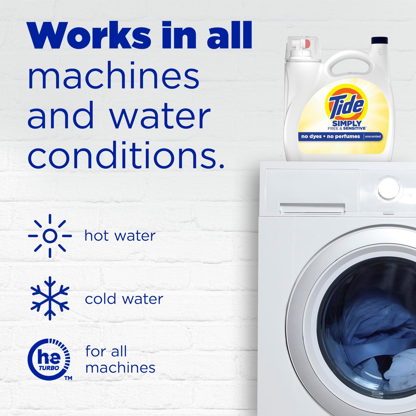 Simply Liquid Laundry Detergent, Free & Sensitive, 128 Oz, 89 Loads
