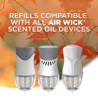 Air Wick plug in Scented Oil 3 Refills, Apple Cinnamon Medley, Holiday scent, Holiday spray, (3x0.67oz), Essential Oils, Air Freshener, Packaging May Vary