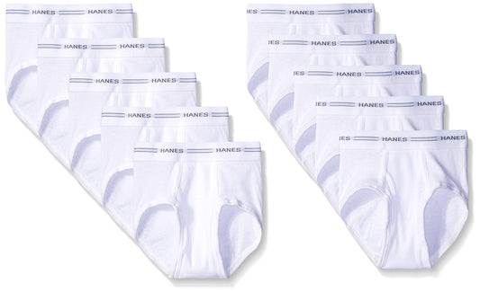 Hanes Big Boys 12-Pack Classics Brief, White, Medium