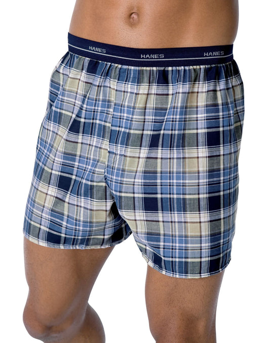 Hanes ComfortSoft Woven Boxer 3 Pack - Size: XL, Color: Plaid Assorted