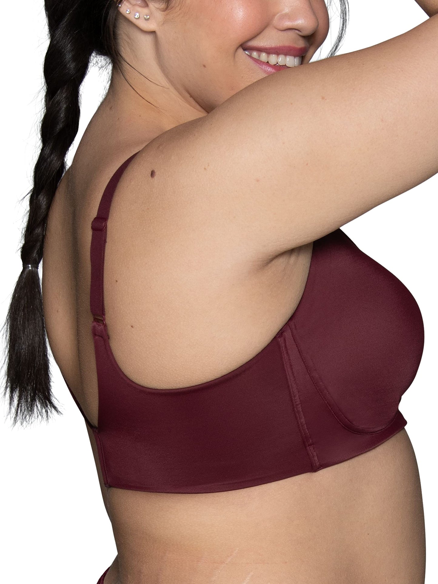 Vanity Fair Women's Beauty Back Smoothing Wireless Bra, Comfort and Support, Simple Sizing Available S-3XL, Flushed Fig