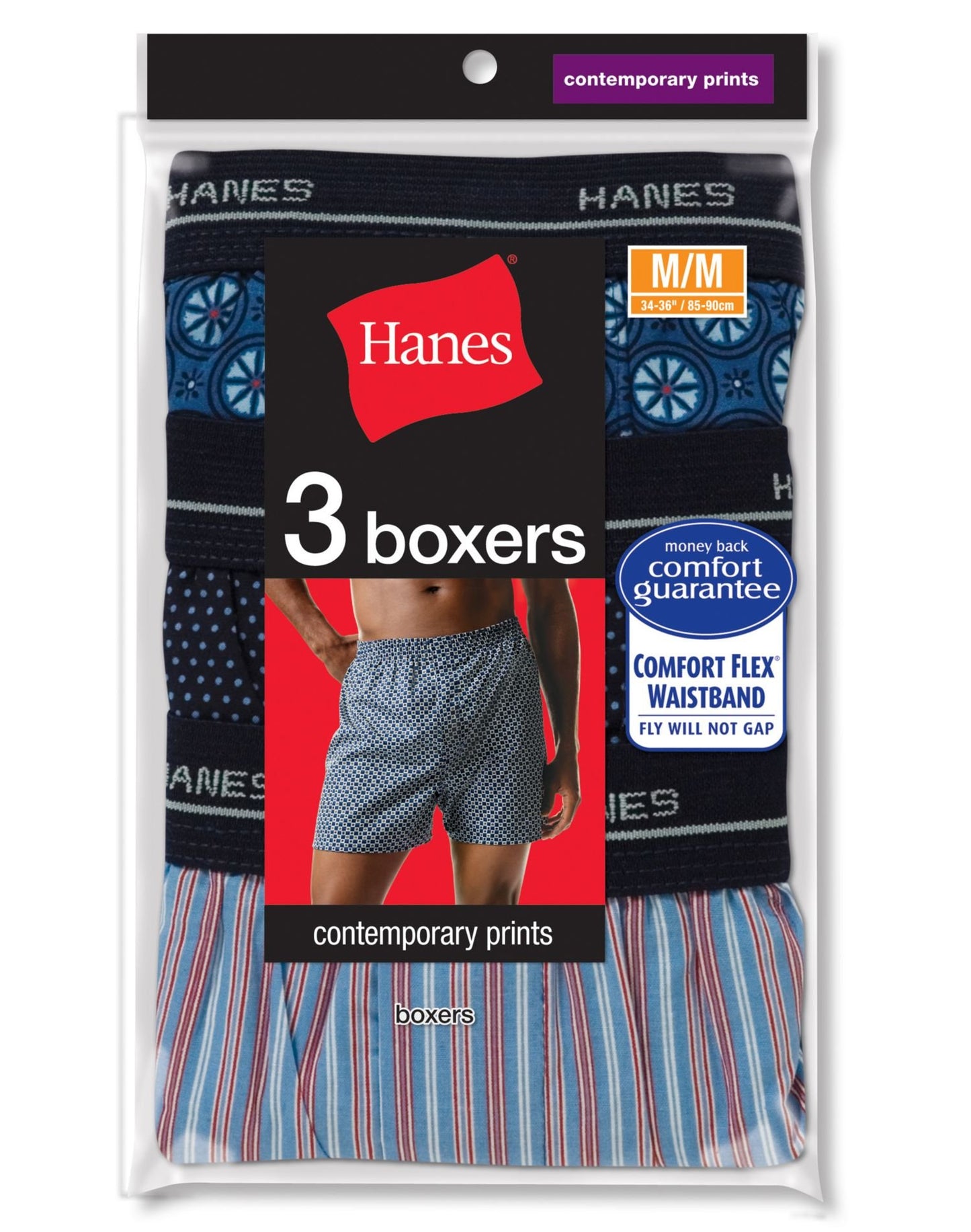 Hanes Printed Woven Boxers Style # 832BT, XL-Assorted Prints