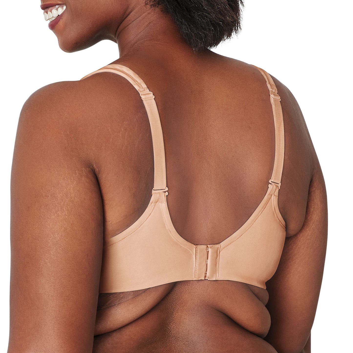 Playtex Women's Bounce Control, Coverage Convertible Wireless T-Shirt, Full-Support Wirefree Bra, Taupe, 44DD