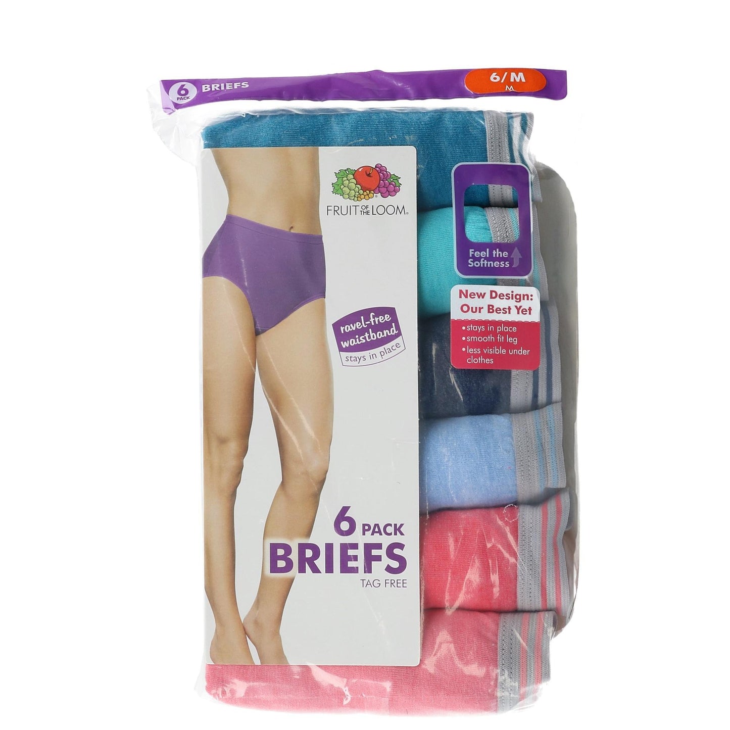 Fruit of the Loom Women's Heather Brief Underwear (6 Pair Pack), 5, Multi