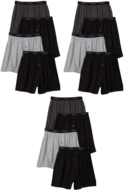 Hanes mens TAGLESS ComfortSoft Knit Boxers with ComfortSoft Waistband 5-Pack(MKCBX5)-Assorted-L-3PK
