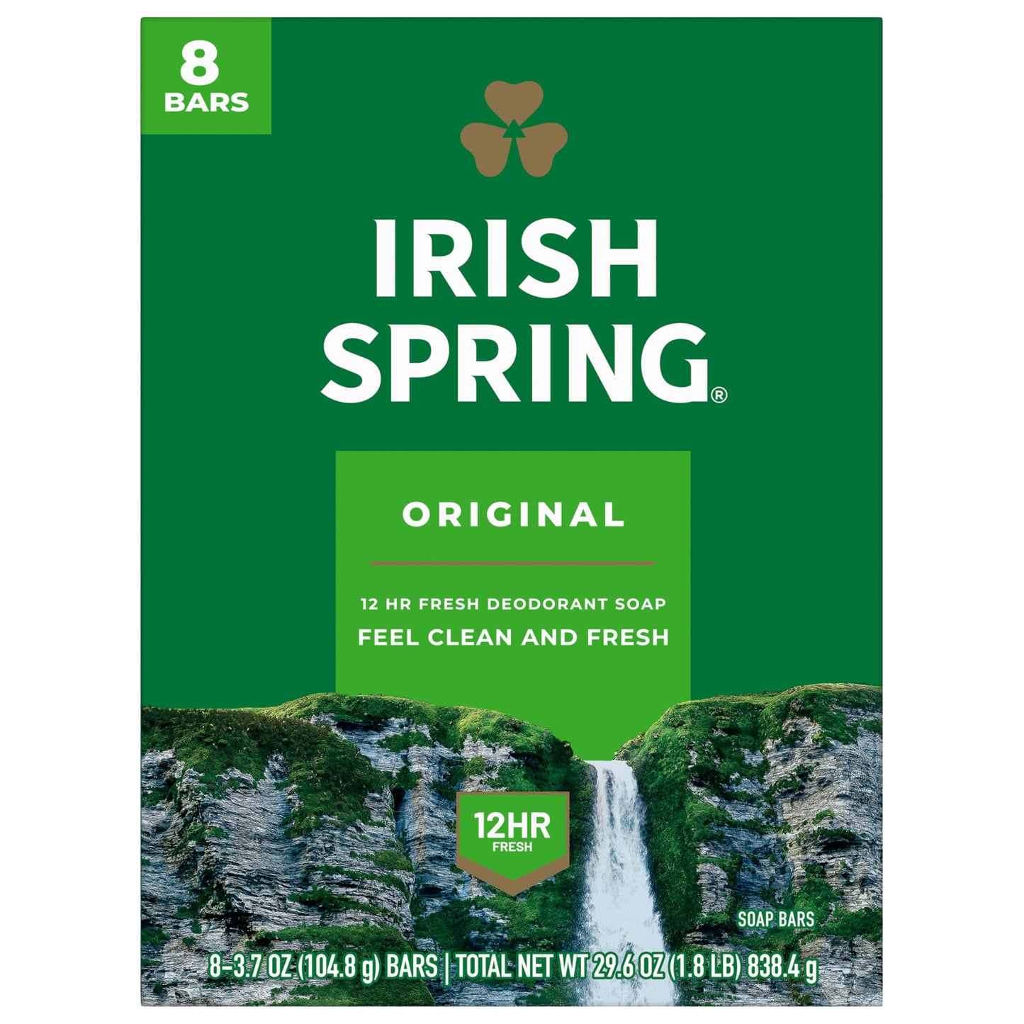 Irish Spring Deodorant Bar Soap Original, 3.75 oz bars, 8 ea (Pack of 4)