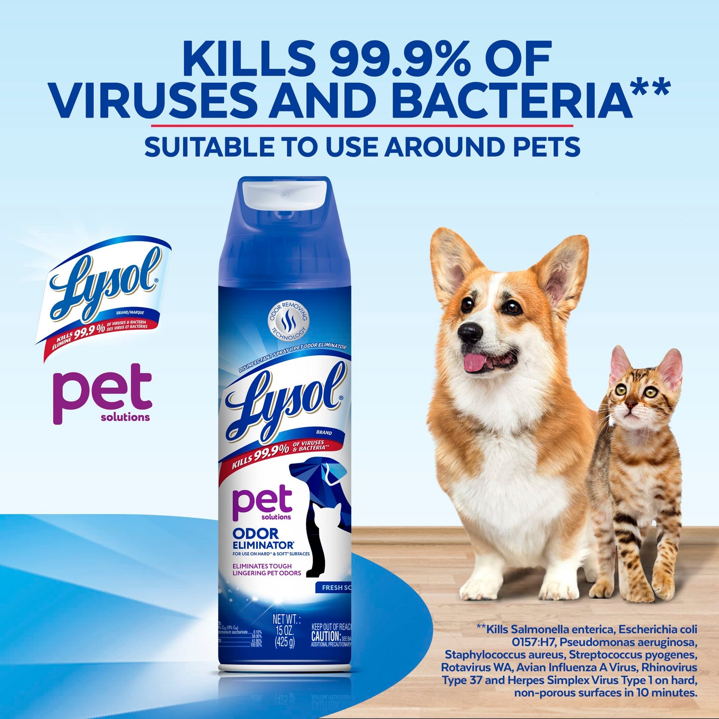 LYSOL Pet Odor Eliminator, 15 Oz (Pack of 4)