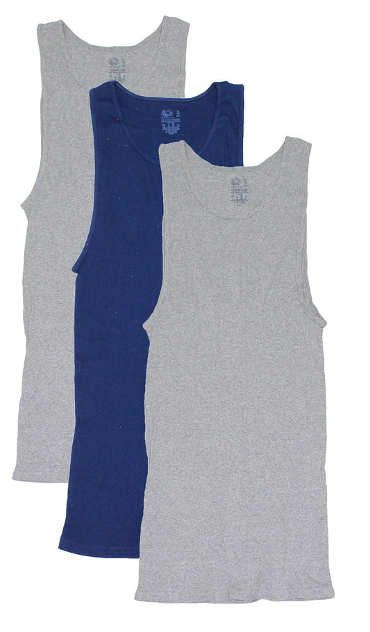 Fruit of the Loom Men's A-Shirt Multipack (X-Large, Grey/Navy Pack)