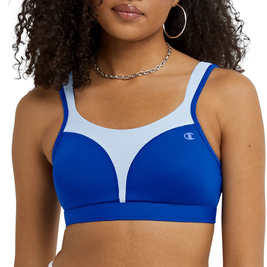 Champion Womens Bra, Spot Comfort, Maximum Support, High-impact For Sports Bra, Surf The Web/Ocean Front Blue, 38D US