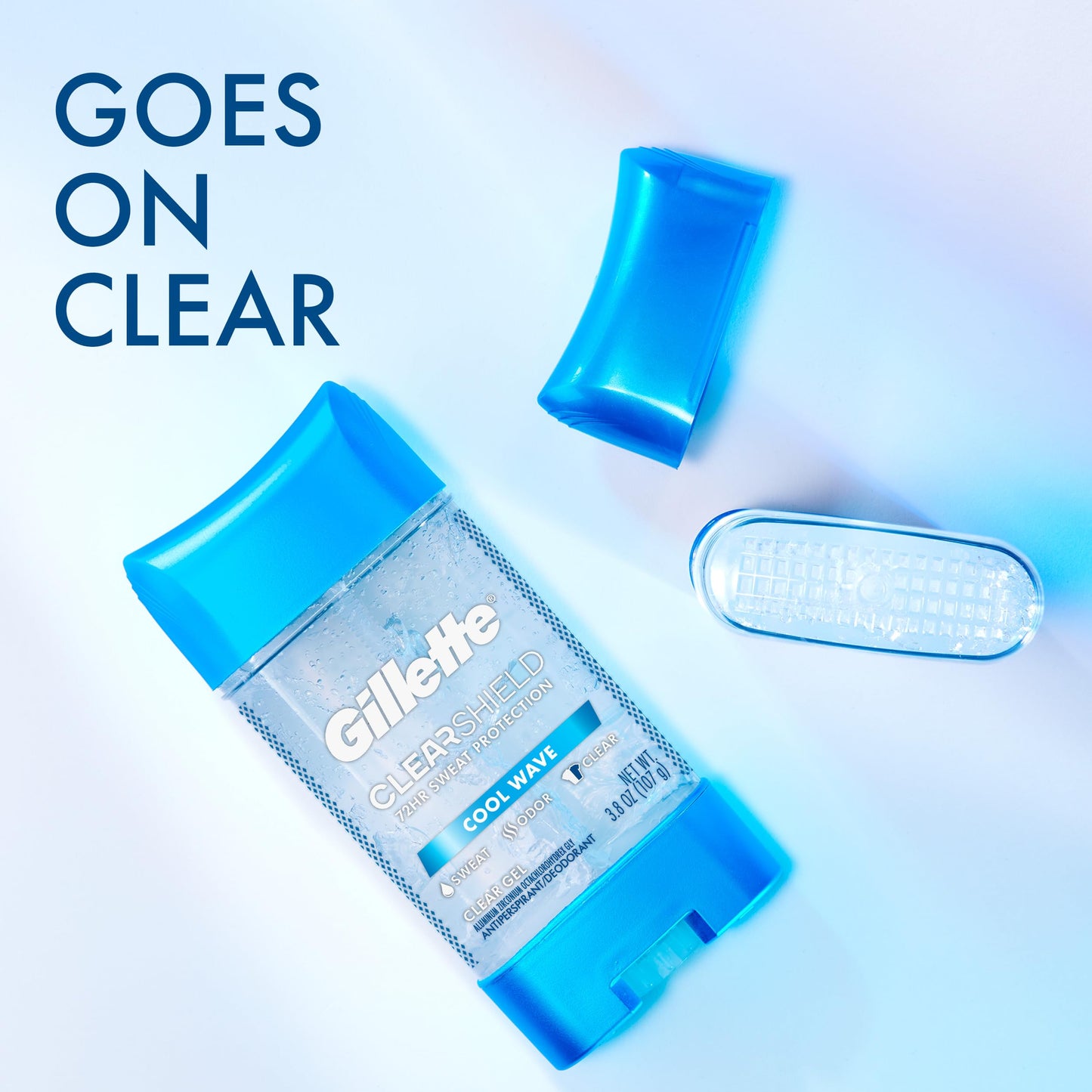Gillette Antiperspirant and Deodorant for Men, 72hr Sweat & Odor Protection, Long Lasting Freshness, Anti-White Mark Technology, Clear Gel, Cool Wave Scent, 3.8 oz (Pack of 2)