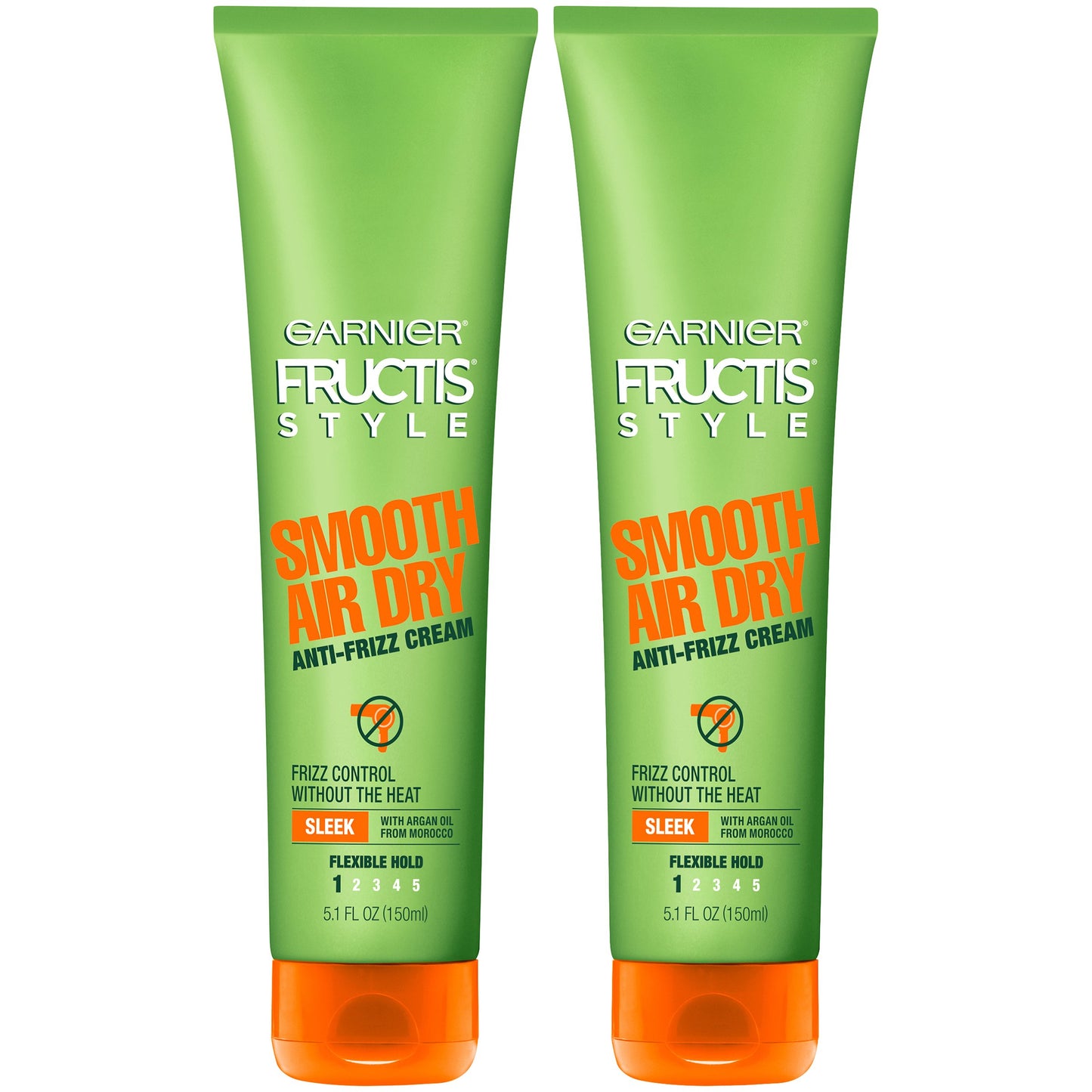 Garnier Fructis Style Smooth Air Dry Anti-Frizz Cream, Sleek, 5.1 Fl Oz, Pack of 2 (Packaging May Vary)