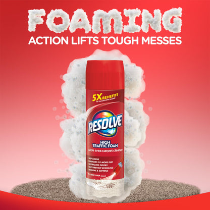 Resolve High Traffic Carpet Foam Cleaner, Carpet Cleaner, Cleans Freshens Softens & Removes Stains, 22 oz Can