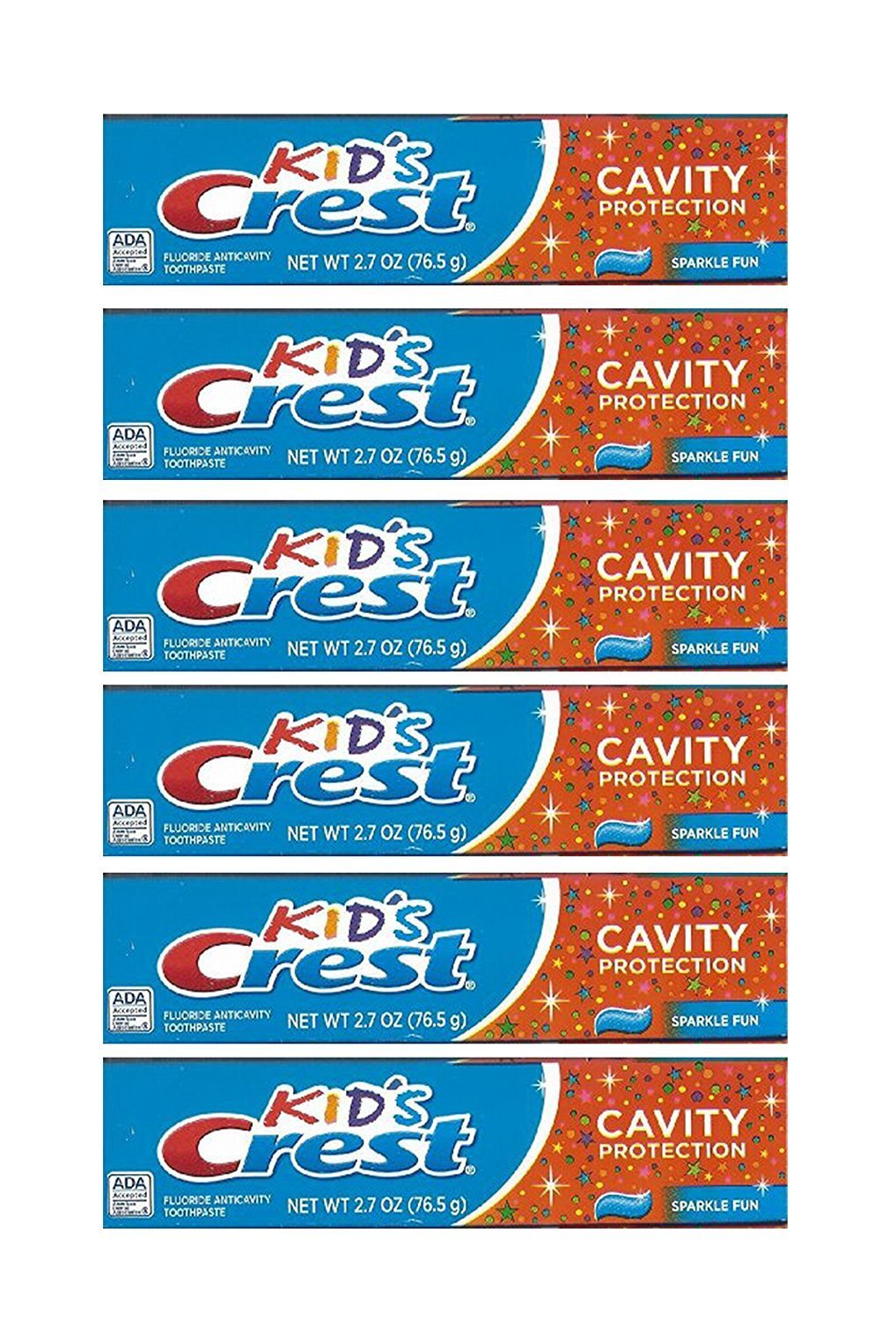 Kids Crest Toothpaste - Cavity Protection, 2.7 Oz,(pack of 6)
