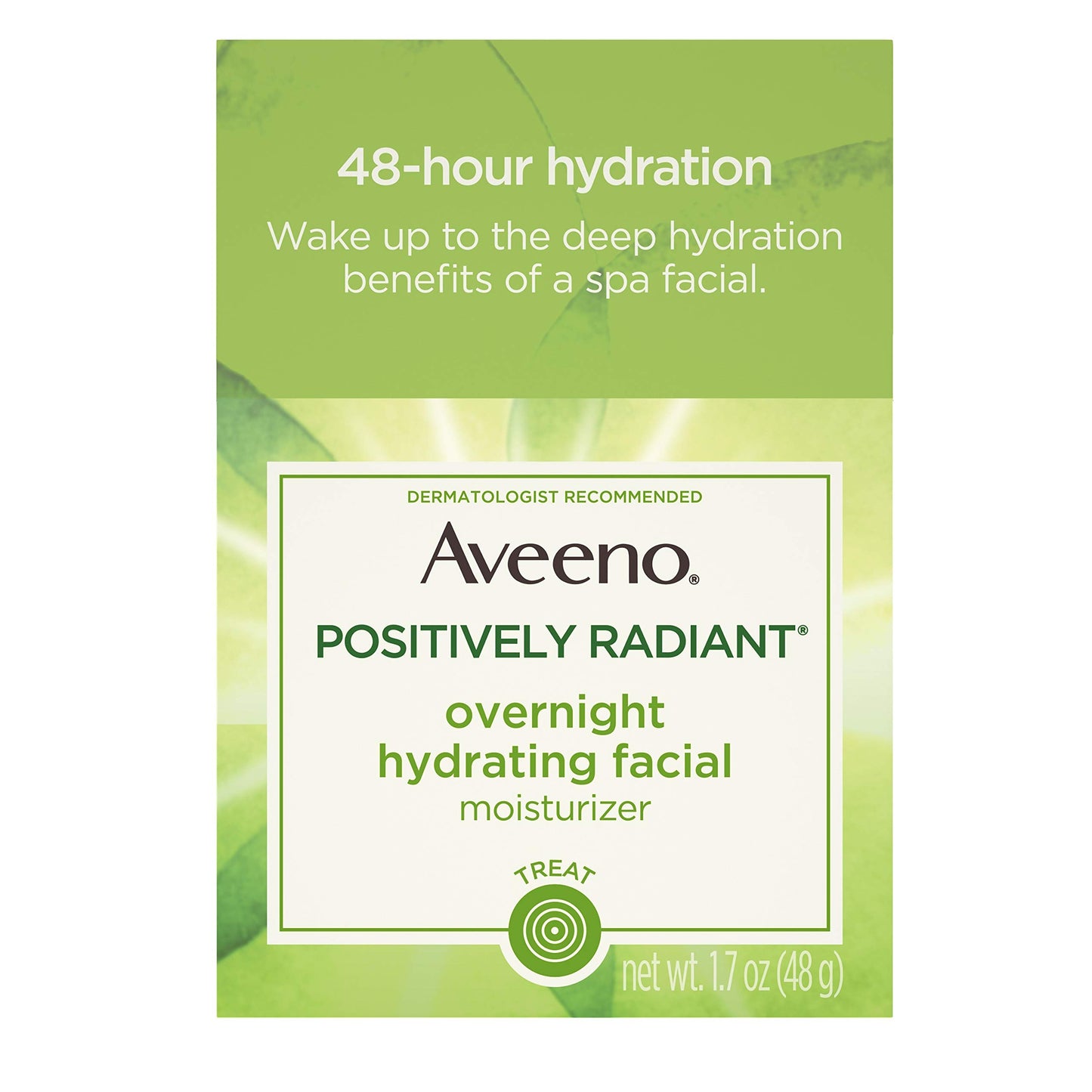 Aveeno Positively Radiant Overnight Facial Moistzr 1.7 Ounce (50ml) (2 Pack)