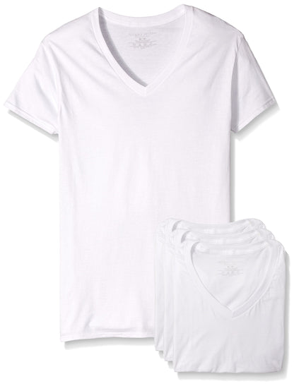 Fruit of the Loom Men's Premium V-Neck Tee (Pack of 4), White, Large