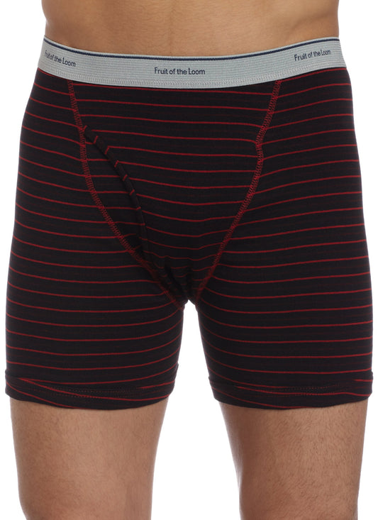 Fruit of the Loom Men's Stripe/Solid Assorted Boxer Briefs,Assorted,Medium(Pack of 4)