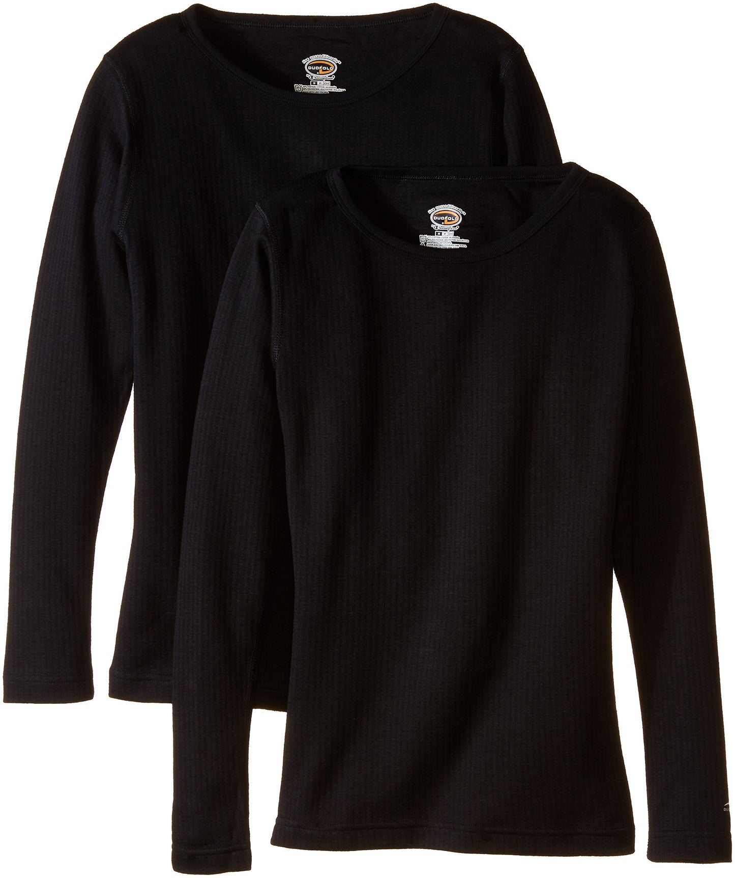 Duofold Women's Mid Weight Wicking Thermal Shirt, Black, Medium