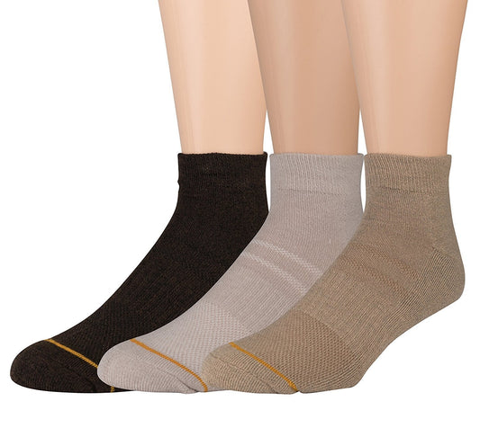 3 Pairs of Gold Toe Mens High Performance Ankle Socks, Assorted Style Sports Sock (Assorted A)