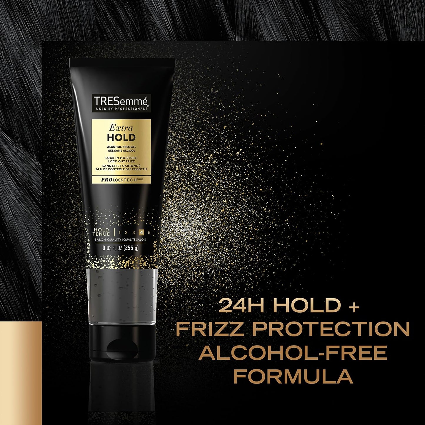 TRESemme Hair Gel with Vitamin B, Extra Hold Hair Gel, Protect Hair from Damaging Hair Dryer, Styling Tools & Appliances, Volumizing Hair Products with Frizz Control, 4 Tubes - 9 Oz. Ea.