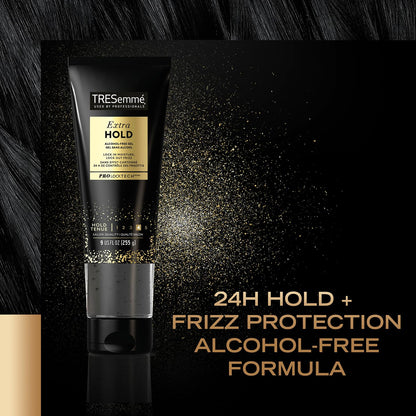 TRESemme Hair Gel with Vitamin B, Extra Hold Hair Gel, Protect Hair from Damaging Hair Dryer, Styling Tools & Appliances, Volumizing Hair Products with Frizz Control, 4 Tubes - 9 Oz. Ea.