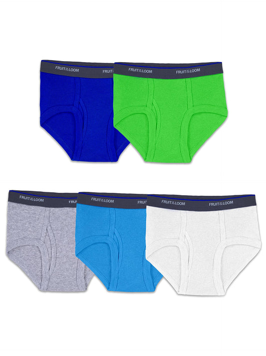 Fruit of the Loom boys Tag Free Cotton Briefs infant and toddler underwear sets, ? 5 Pack Assorted Color, 2-3T US